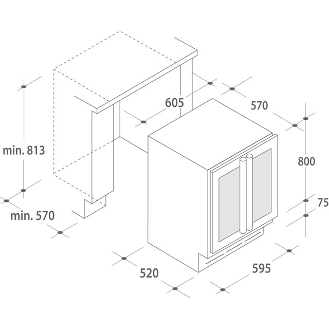 Caves de vinhos HWCB 60D